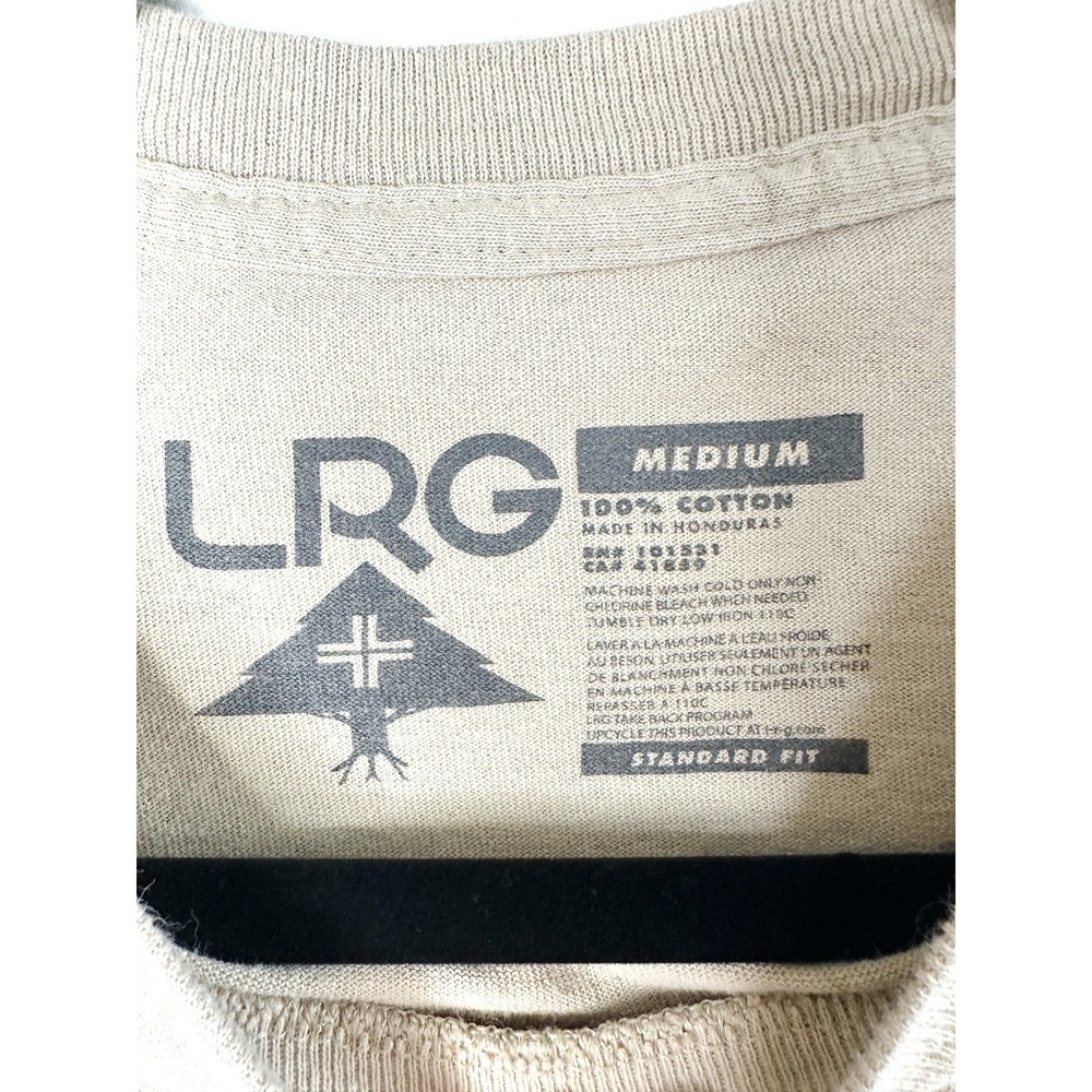 LRG Lifted Research Group T-Shirt Men's M Beige Think Legacy Graphic Streetwear - Picture 9 of 11